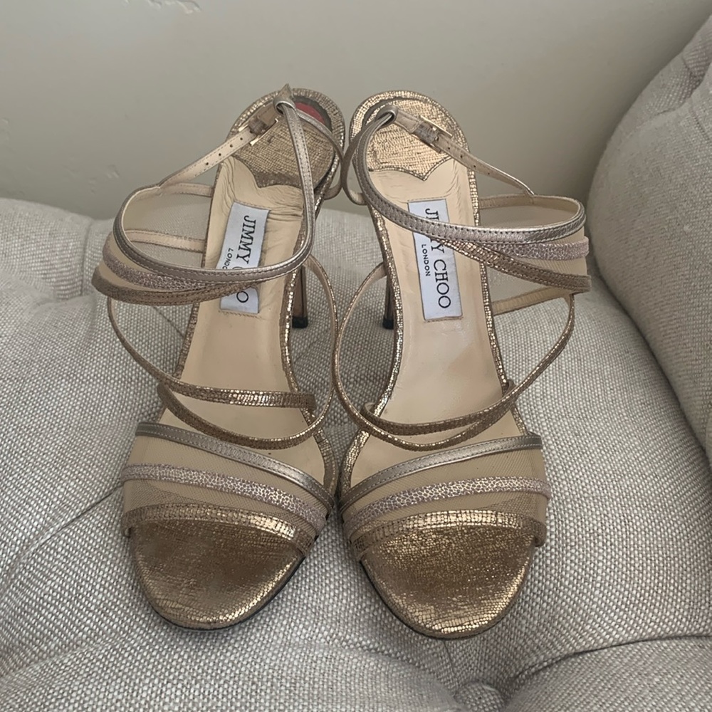 The perfect Jimmy Choo size 41 wedding guest shoe….heel is too high for me now.